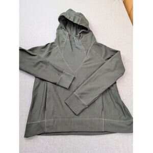 Indygena Women Hoodie Pullover Gray MED Cowl Neck Fleece Athleisure Sweatshirt